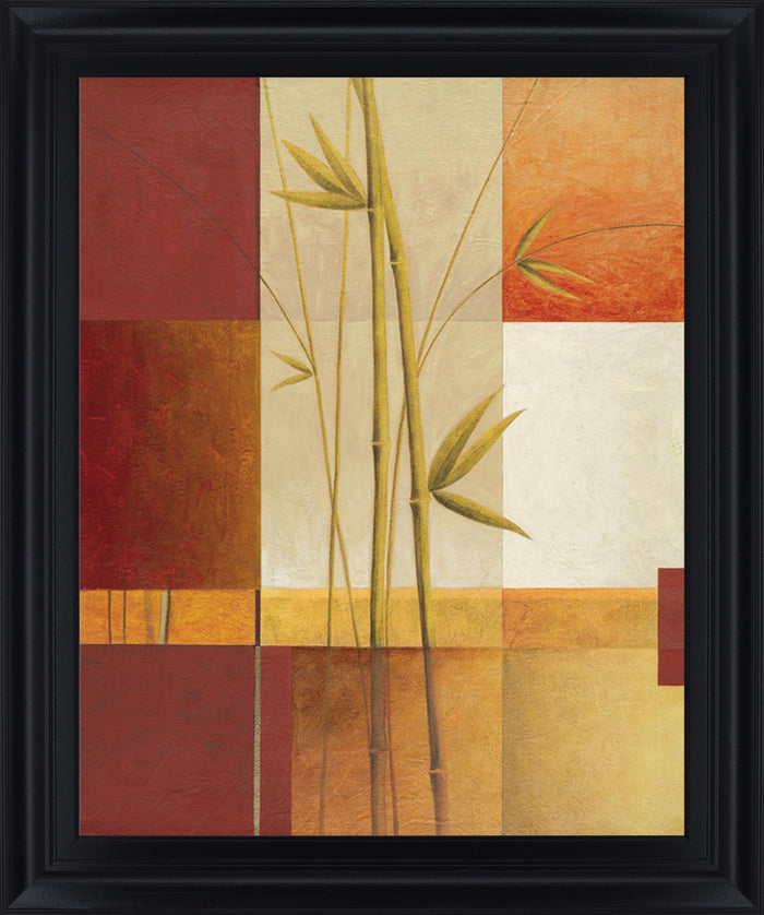 Autumn Bamboo Fusion - 28" x 34" Framed Wall Art - Orange