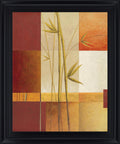 Autumn Bamboo Fusion - 28" x 34" Framed Wall Art - Orange