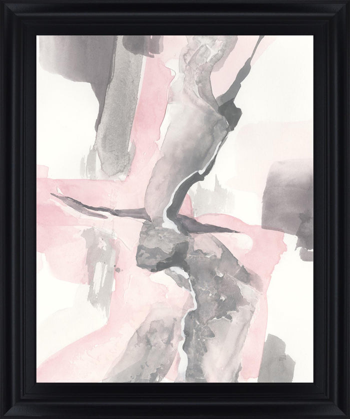 Blush Drift - 28" x 34" Framed Wall Art - Gray