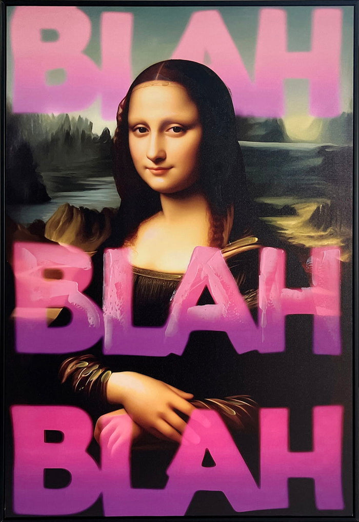 Blush Refrain Hand-Embellished Canvas In Frame - Black / Pink