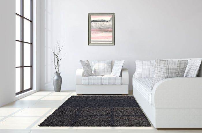 Blushing Mist - 28" x 34" Framed Wall Art - Pink
