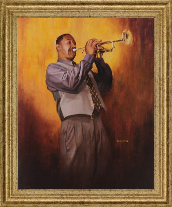 Brass Serenade - 28" x 34" Framed Wall Art - Dark Brown