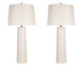 "Calming Flow" Ceramic Table Lamp (Set of 2) - Textured White