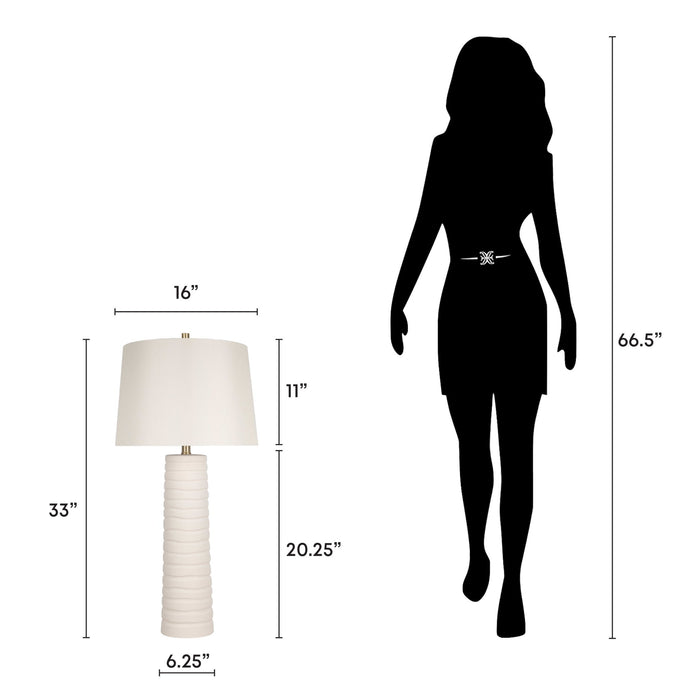 "Calming Flow" Ceramic Table Lamp (Set of 2) - Textured White