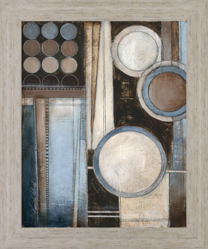 Circles in Mist - 28" x 34" Framed Wall Art - Beige