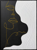 Contour Muse II Hand-Painted Canvas In Frame - Black / White