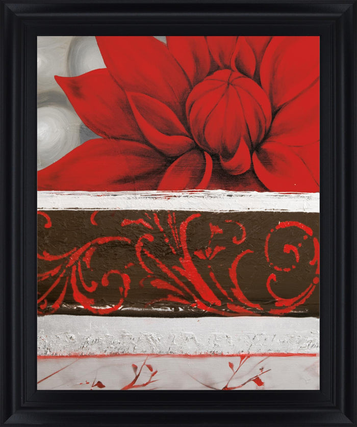 Crimson Blossom - 28" x 34" Framed Wall Art - Red