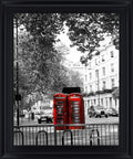 Crimson Callboxes - 28" x 34" Framed Wall Art - Dark Gray