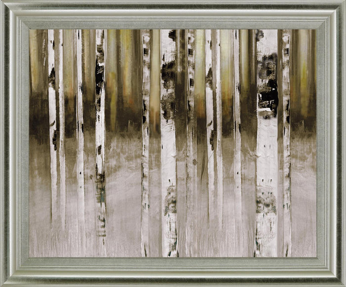 Dusky Birch Woods - 28" x 34" Framed Wall Art - Light Brown