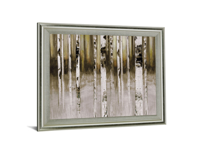 Dusky Birch Woods - 28" x 34" Framed Wall Art - Light Brown