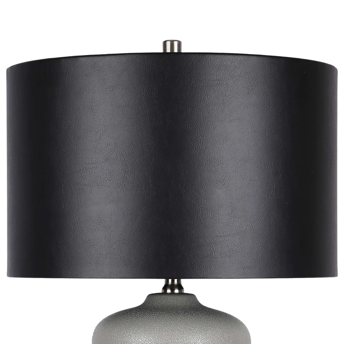 "Echo Essence" Ceramic Table Lamp - Textured Gray