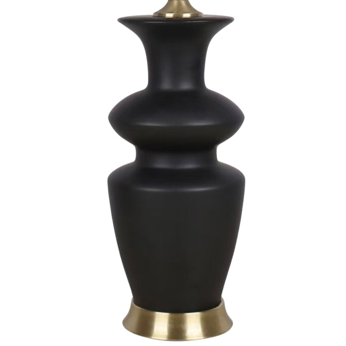 "Elegance Radiance" Ceramic Table Lamp (Set of 2) - Black / Soft Gold