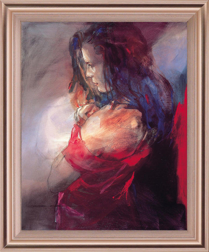 Ember Muse - 28" x 34" Framed Wall Art - Red