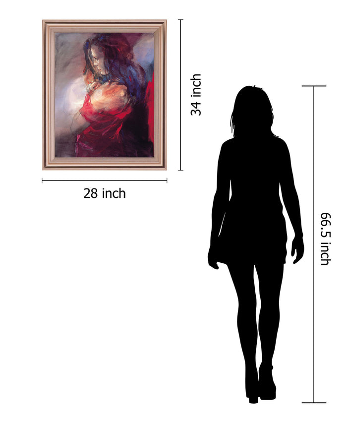 Ember Muse - 28" x 34" Framed Wall Art - Red