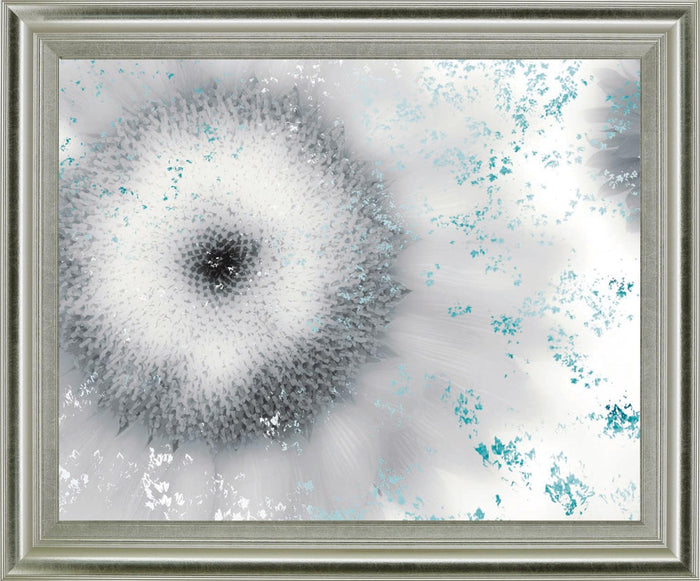 Frosted Petal Burst - 28" x 34" Framed Wall Art - Gray