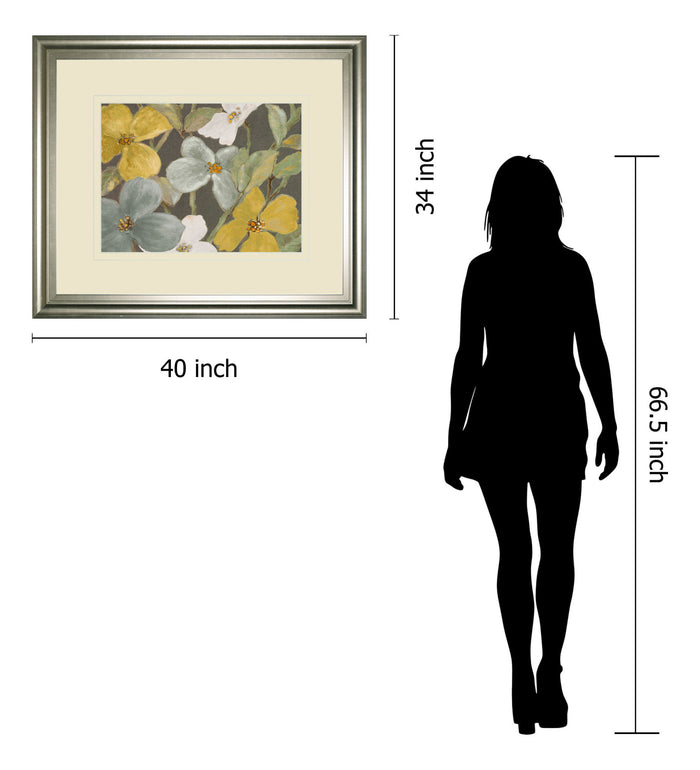 Garden Party In 2 By Lanie Loreth - Framed Print Wall Art - Beige