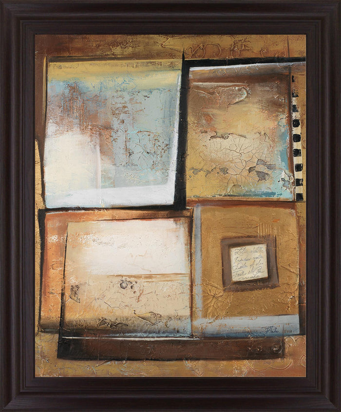 Golden Layers - 28" x 34" Framed Wall Art - Beige