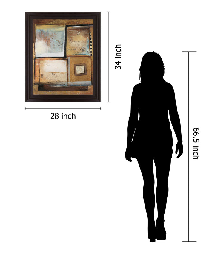 Golden Layers - 28" x 34" Framed Wall Art - Beige