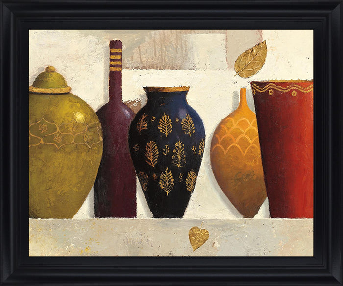 Golden Leaf Display - 28" x 34" Framed Wall Art - Gold