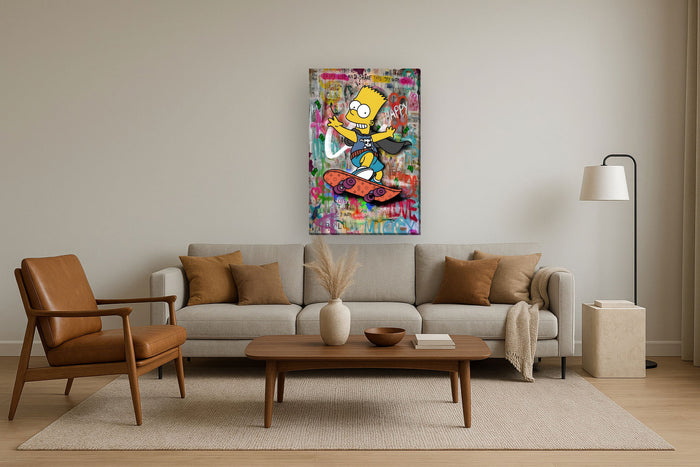 Graffiti Mischief Burst - 32" x 48" Framed Wall Art - Yellow