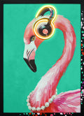 Groovy Flamingo Glow - 21" x 29" Framed Wall Art - Pink