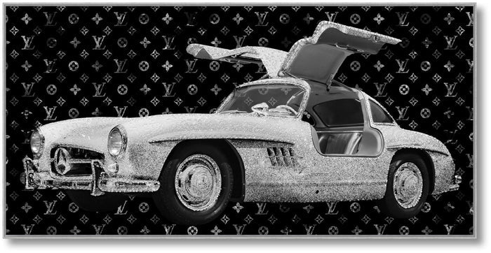 Gullwing Sparkle - 32" x 63" Framed Wall Art - Black