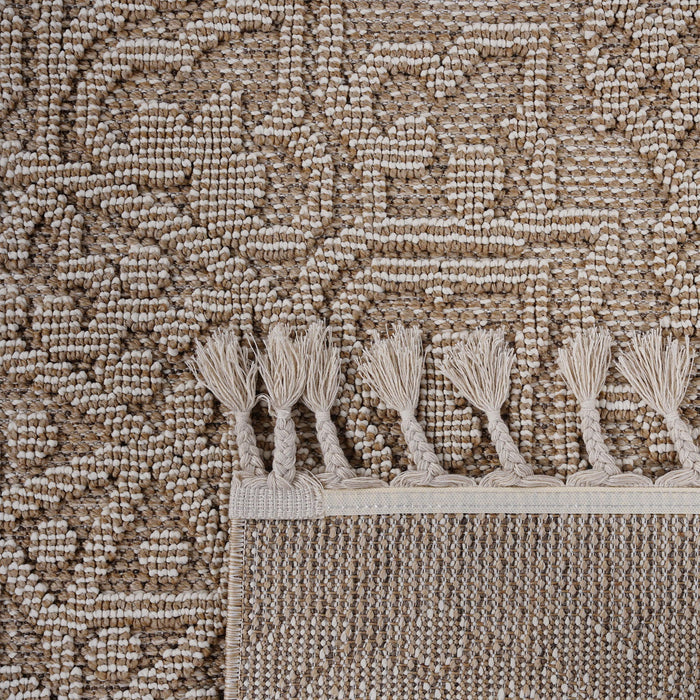 Guros - 6' X 9' Medallion Indoor / Outdoor Area Rug - Beige