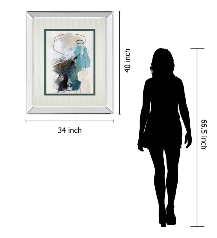 In The Middle I By Barnes Mirrored Frame - Beige