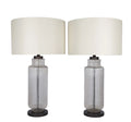 Lumina Ripple Ribbed Glass & Metal Table Lamp (Set of 2) - Clear Glass With Gold Flecks / Oil Bronze
