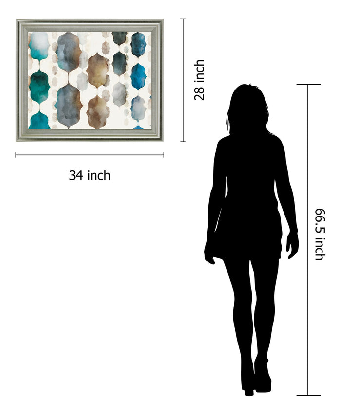 Luminous Cascade - 28" x 34" Framed Wall Art - Beige