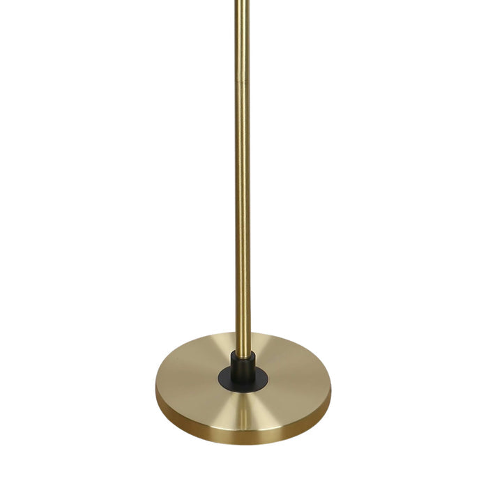 "Luminous Orbit" Metal Floor Lamp - Matte Black / Soft Gold / Clear