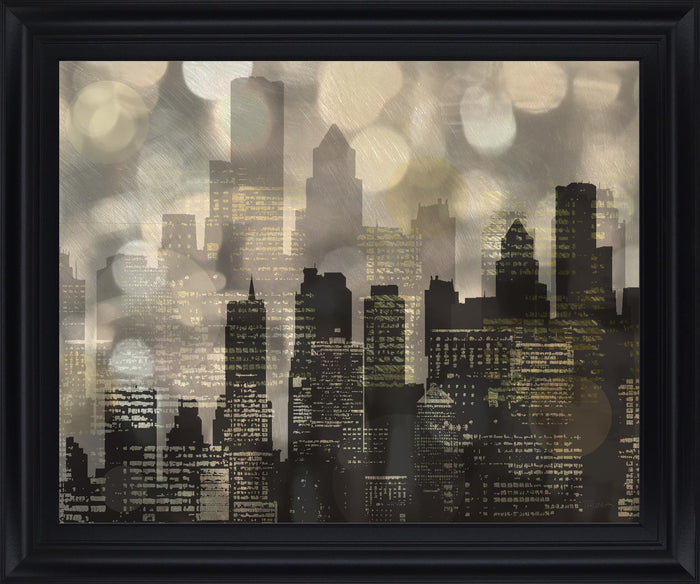 Luminous Skyline - 28" x 34" Framed Wall Art - Black