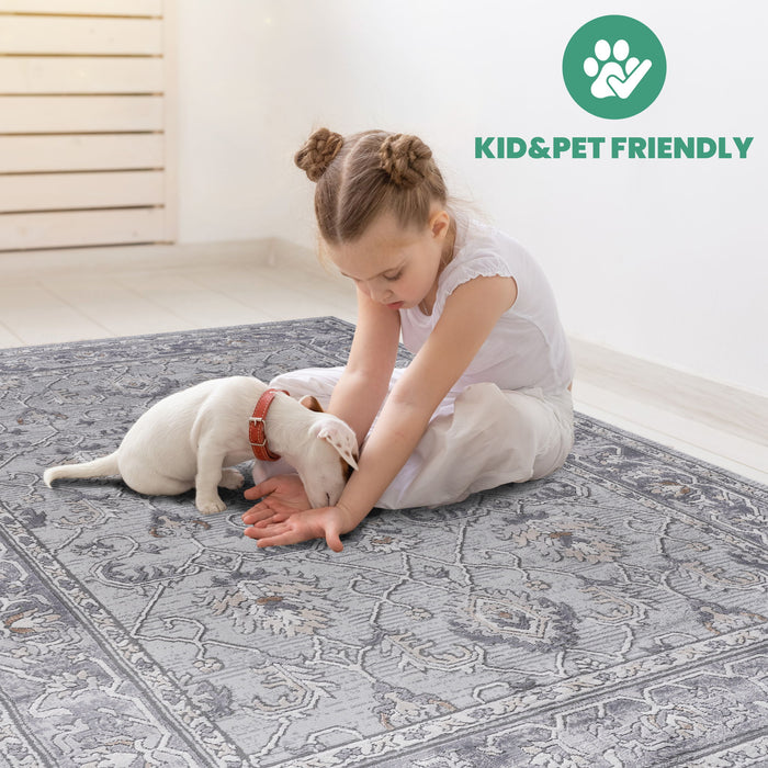 Marfi - 8' X 10' Oriental Area Rug - Ivory / Gray