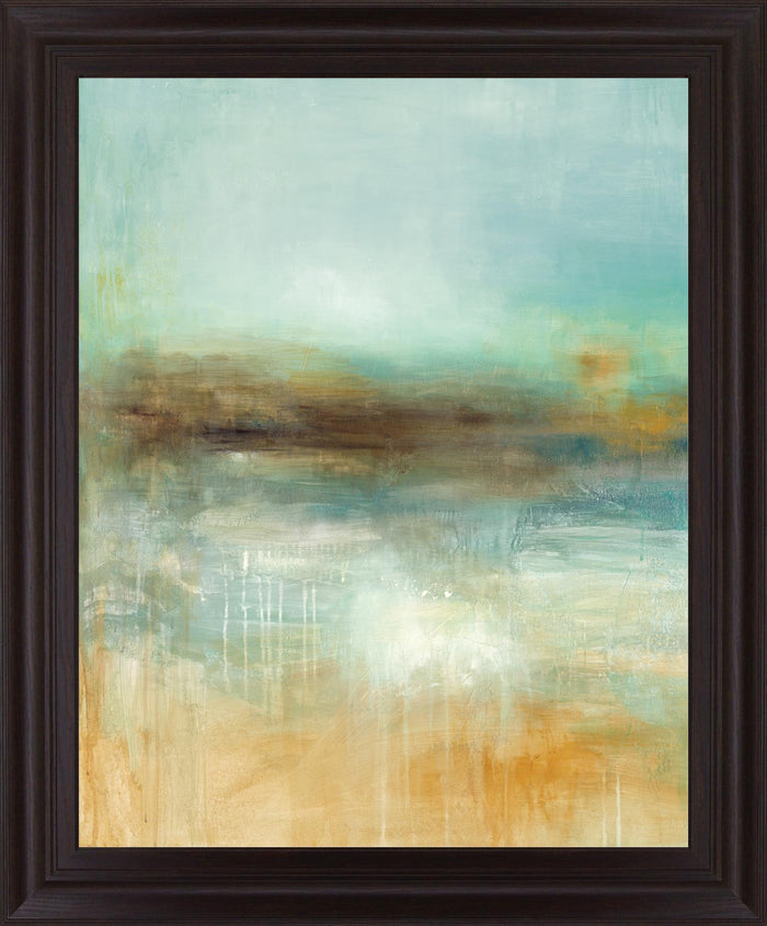 Mist Over Dunes - 28" x 34" Framed Wall Art - Light Blue