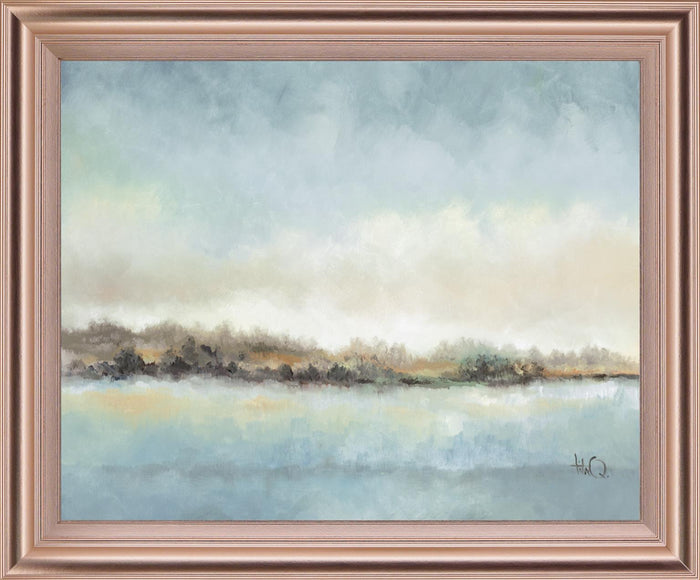 Mist Over Water - 28" x 34" Framed Wall Art - Light Blue