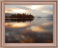Misty Isle Sunrise - 28" x 34" Framed Wall Art - Light Brown
