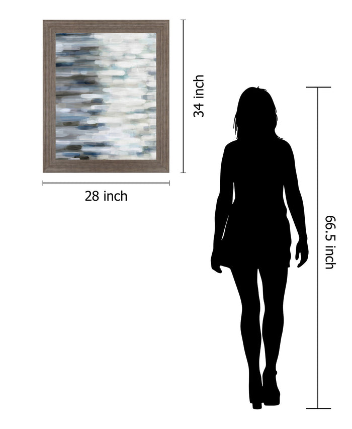 Misty Tidescape - 28" x 34" Framed Wall Art - Gray