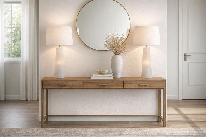 Mystic Frost Glass Table Lamp With Night Light (Set of 2) - Frosted Glass / Frosted Crystal
