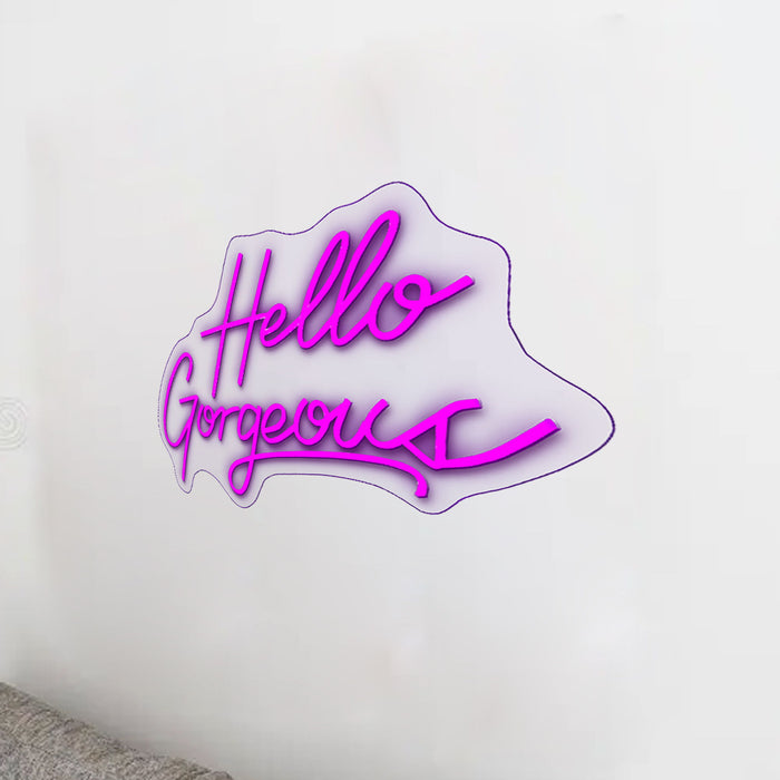 Neon Hello Gorgeous - Purple