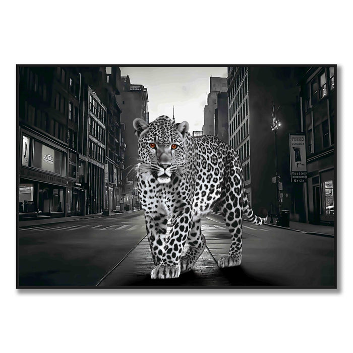 Noir Stroll - 28" x 40" Framed Wall Art - Black