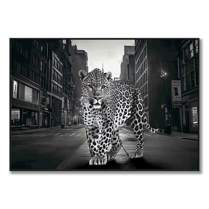 Noir Stroll - 28" x 40" Framed Wall Art - Black