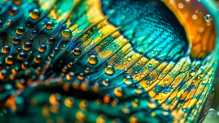 Peacock Droplets - Blue