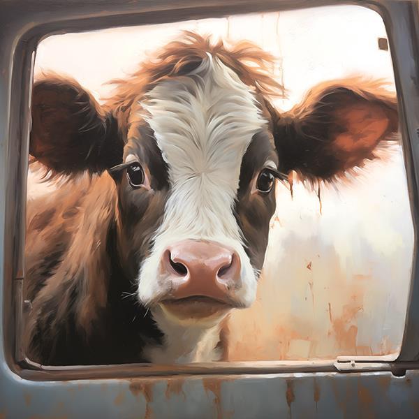 Peeking In By Heidi Kuntz (Small) - Dark Brown