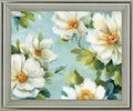 Petal Breeze - 28" x 34" Framed Wall Art - Light Blue