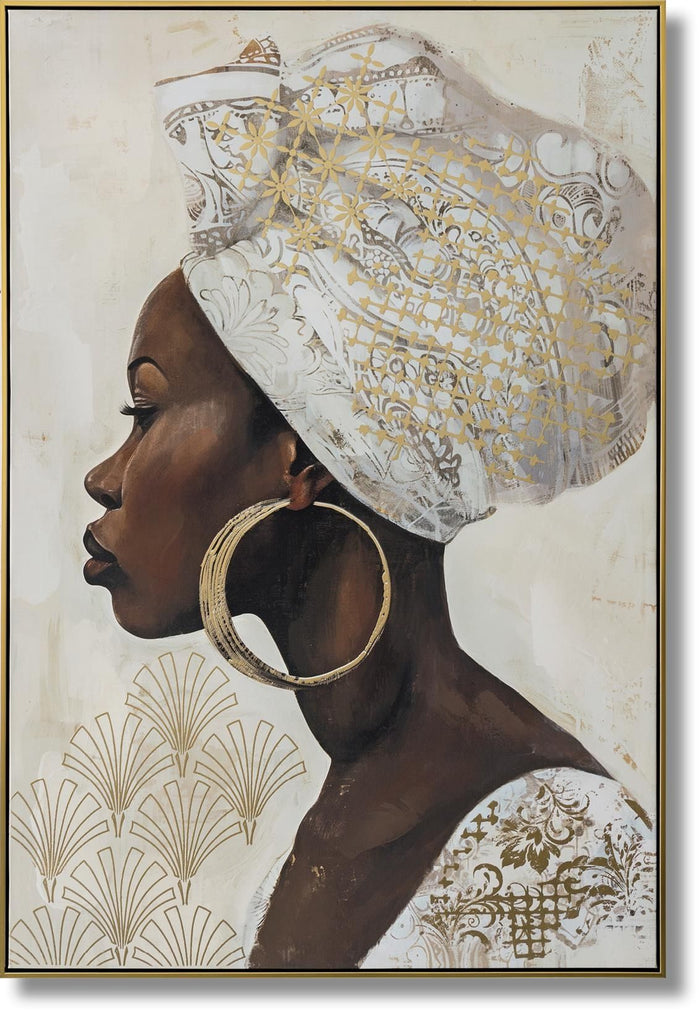 Regal Gilded Profile - 33" x 48" Framed Wall Art - Gray