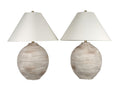 Rustic Sphere Ceramic Table Lamp (Set of 2) - Natural Bisque