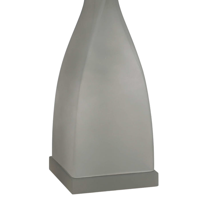 "Sage Elegance" Art Glass Table Lamp (Set of 2) - Frosted Sage Green / Frosted Crystal