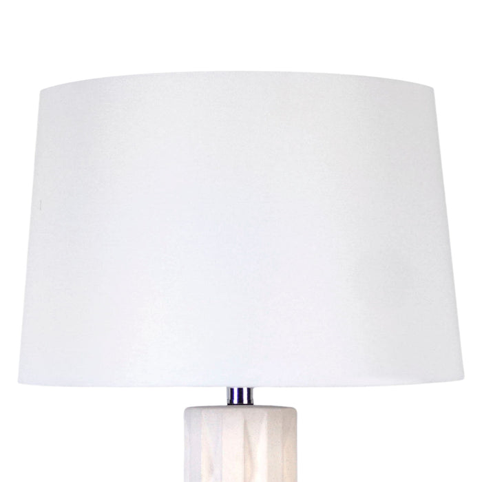 "Sculpted Elegance" Ceramic Table Lamp (Set of 2) - White Sand