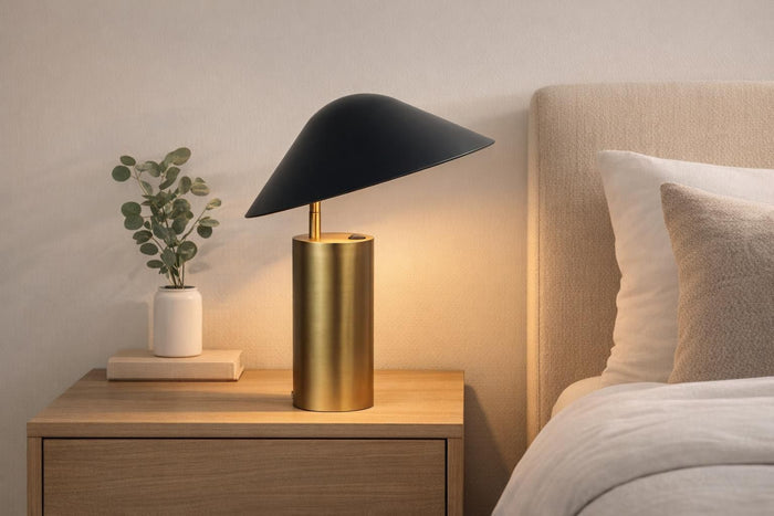 Sculpted Glow Metal Accent Lamp (Set of 2) - Brushed Gold / Matte Black