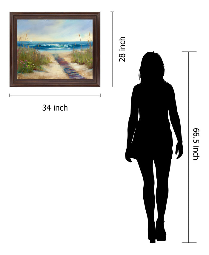 Seaside Breeze - 28" x 34" Framed Wall Art - Blue